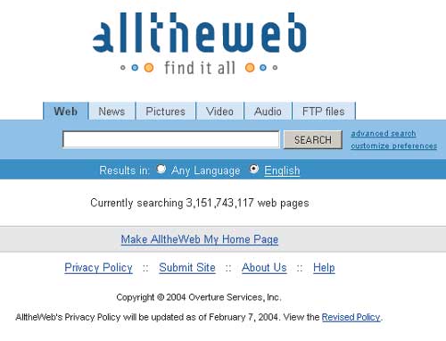 AllTheWeb заявляют, что проблема индексации ссылок в Flash осталась позади