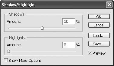 Окно команды Image4Adjustments4Shadow/Highlight