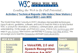 В задачу W3C входит надзор над развитием формальной структуры как HTML, так и различных протоколов и языков, связанных с Web
